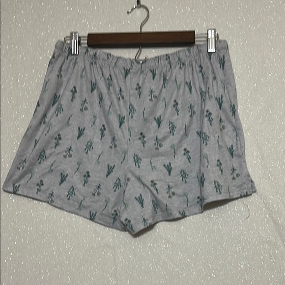 Gray and Green asleep Shorts with Elastic Waistband - Picture 3 of 3